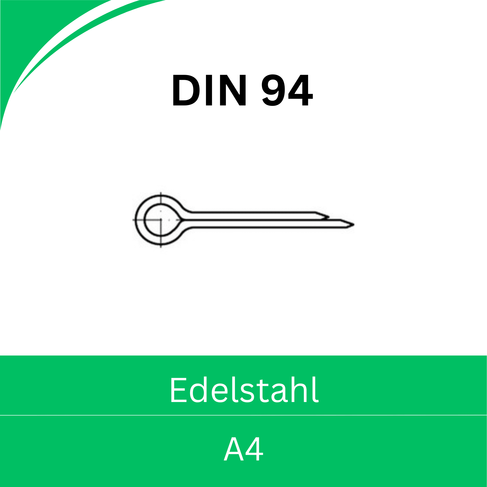 Bild für Kategorie DIN 94 ➤ Splinte - Schraubensicherungselemente (Edelstahl A4)